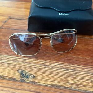 Lanvin Gold Frame Sunglasses with Brown Lenses